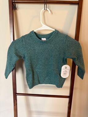wonder nation Teal Crewneck Toddler Sweater